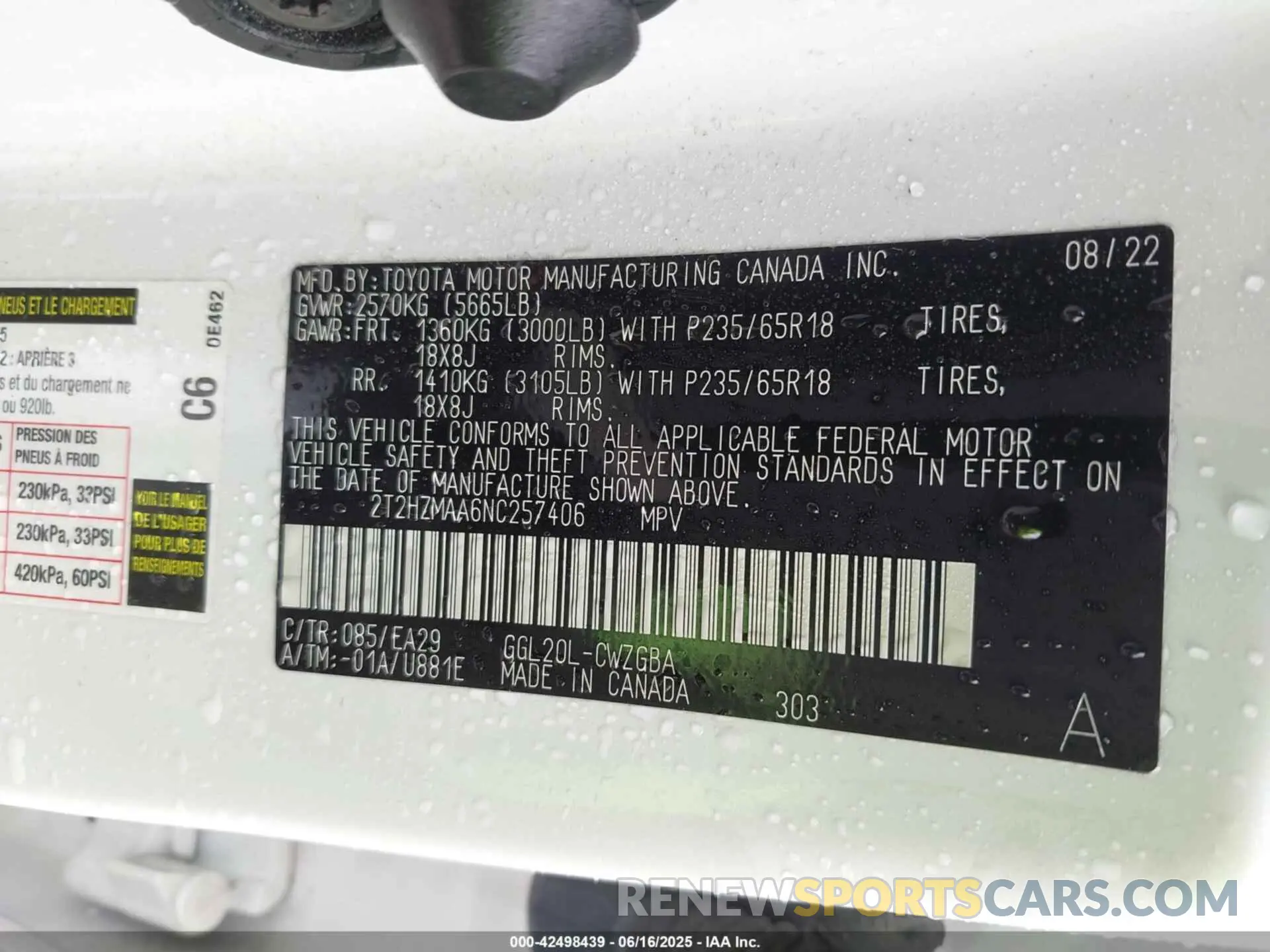 9 fotografías del automóvil dañado 2T2HZMAA6NC257406 LEXUS RX 350 2022