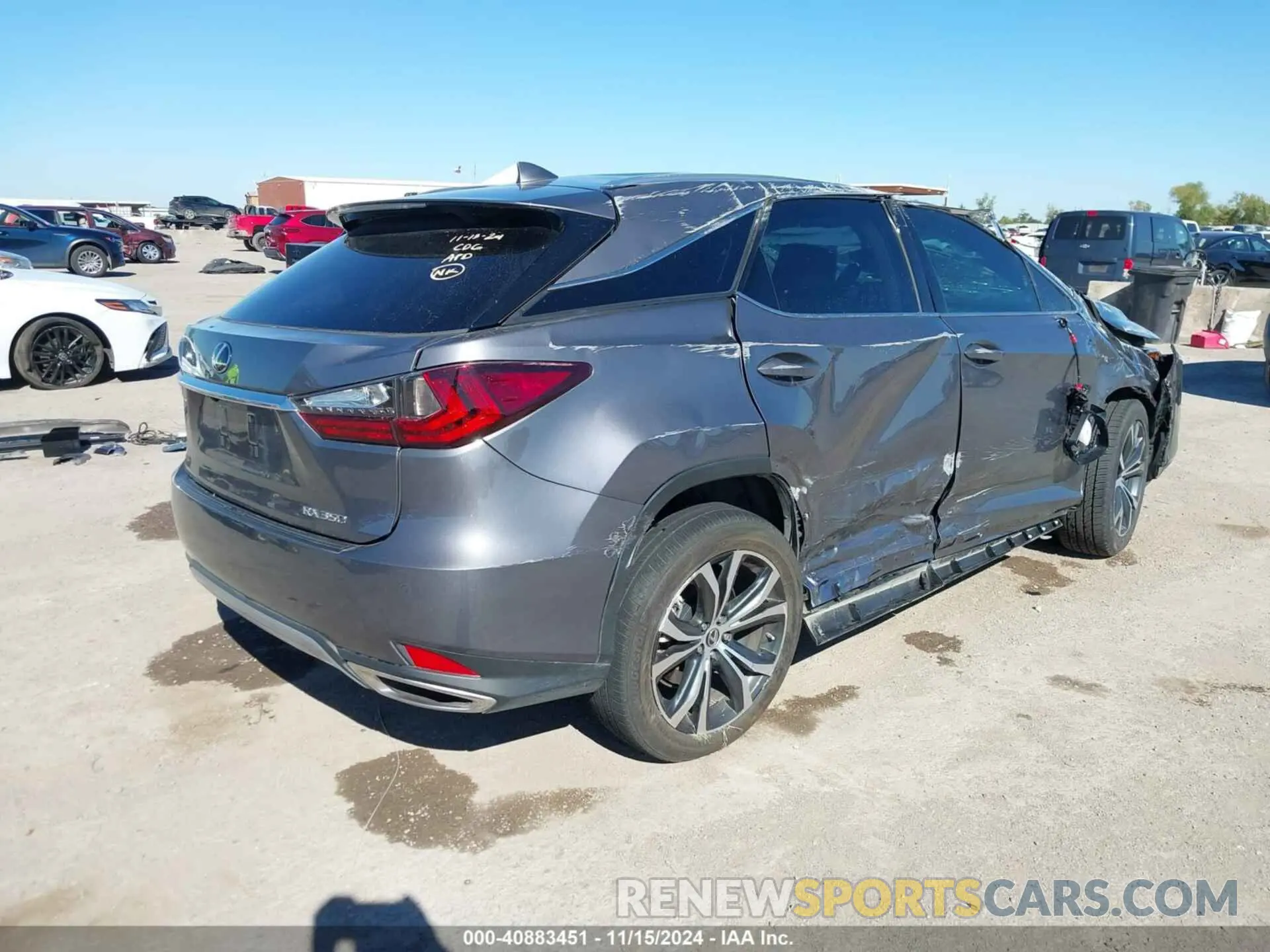 4 fotografías del automóvil dañado 2T2HZMAA8NC243202 LEXUS RX 350 2022
