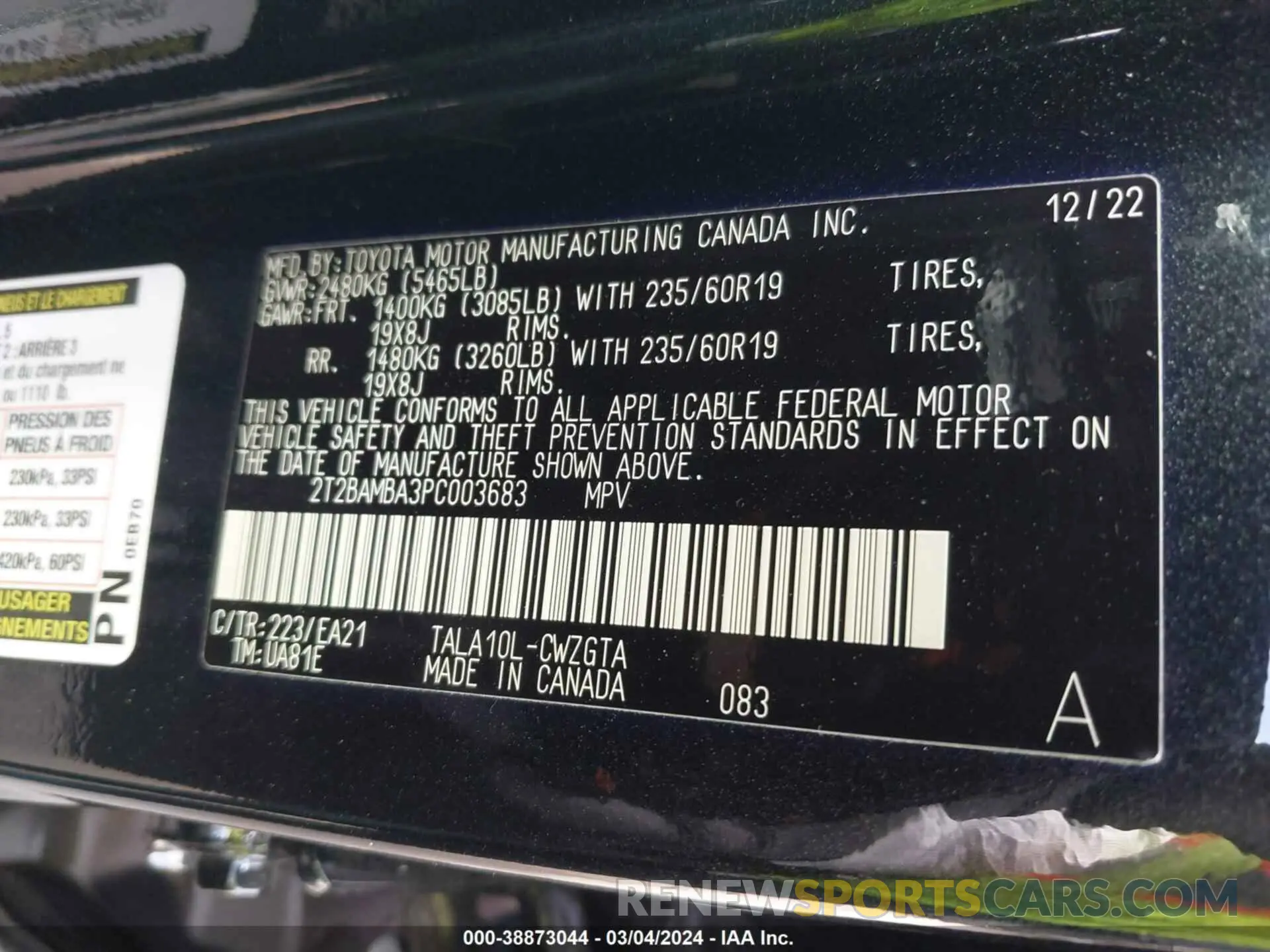 9 fotografías del automóvil dañado 2T2BAMBA3PC003683 LEXUS RX 350 2023