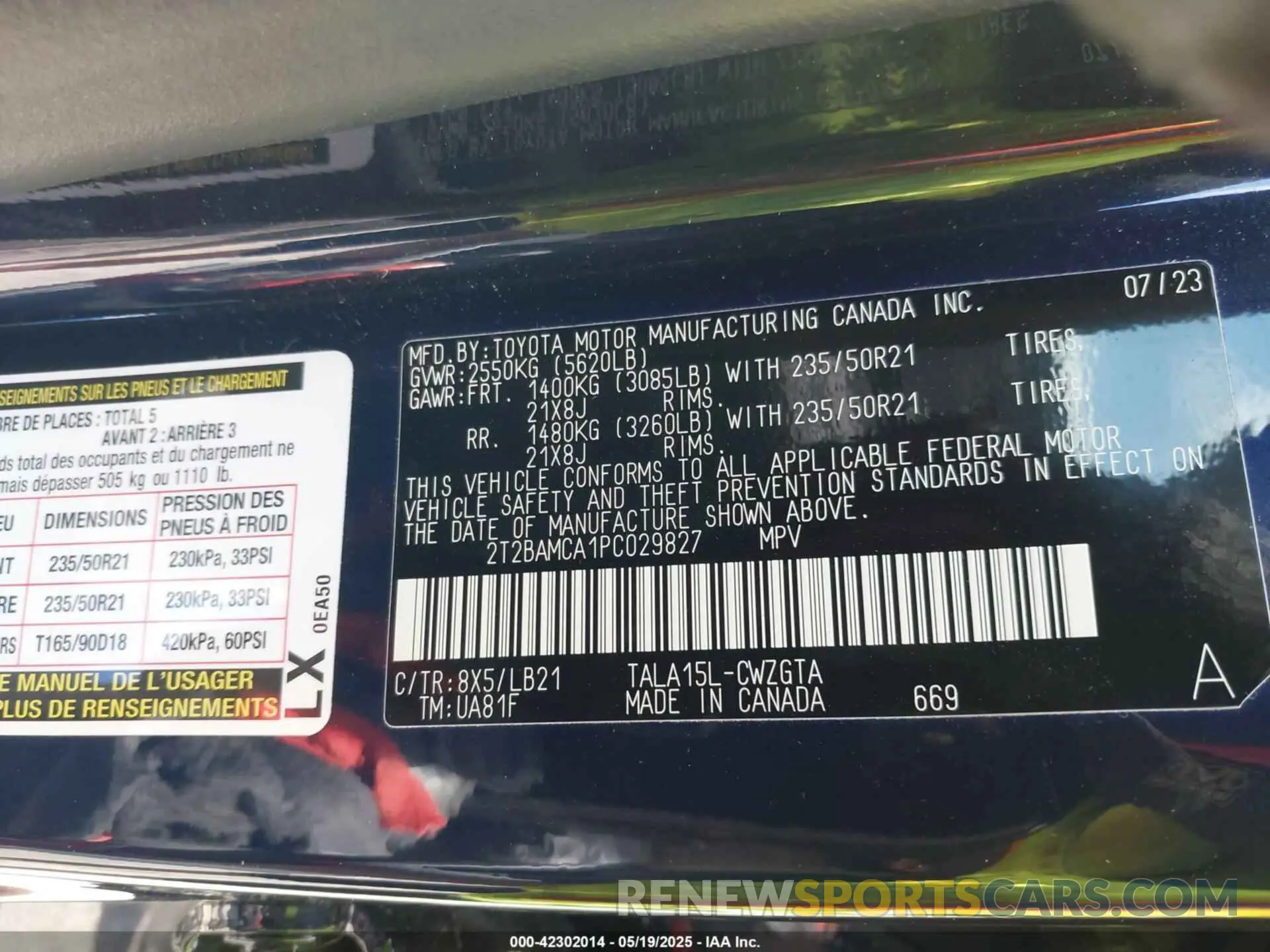 9 fotografías del automóvil dañado 2T2BAMCA1PC029827 LEXUS RX 350 2023