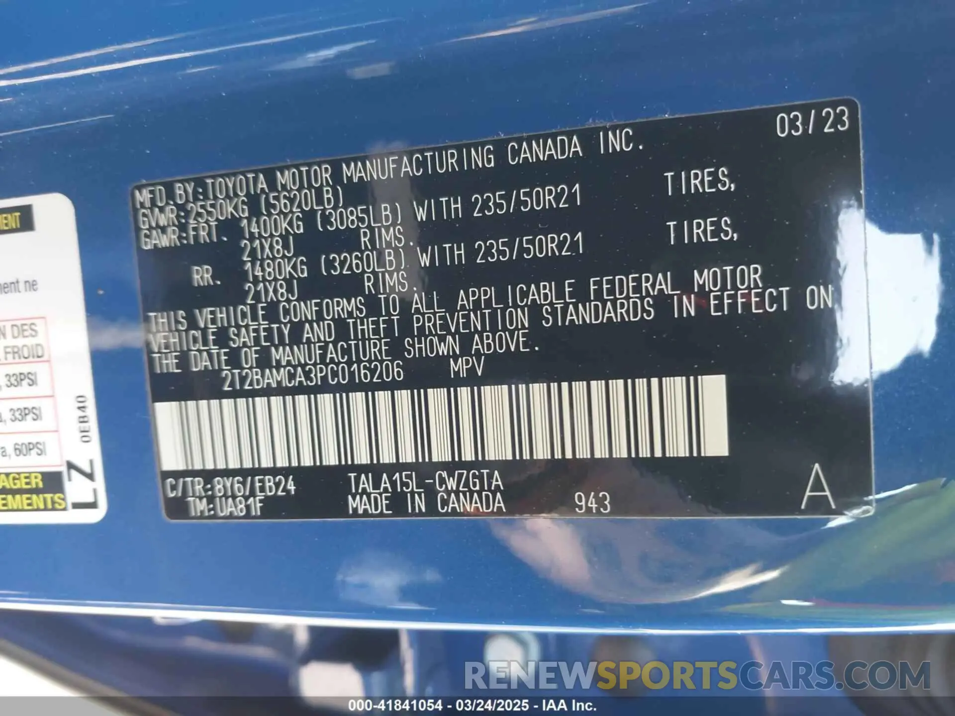 9 fotografías del automóvil dañado 2T2BAMCA3PC016206 LEXUS RX 350 2023