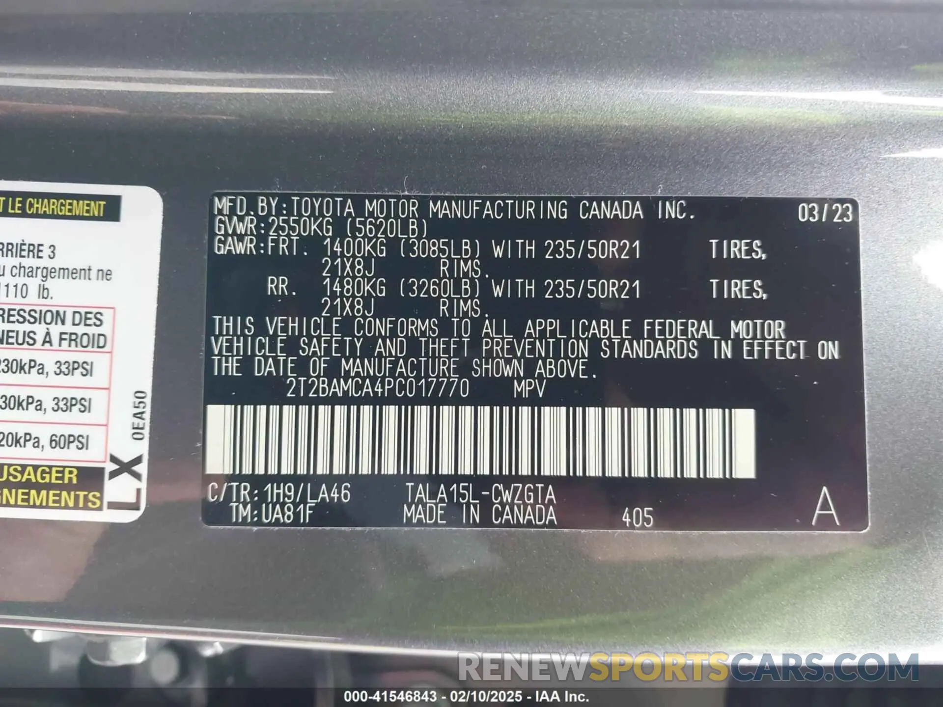9 fotografías del automóvil dañado 2T2BAMCA4PC017770 LEXUS RX 350 2023