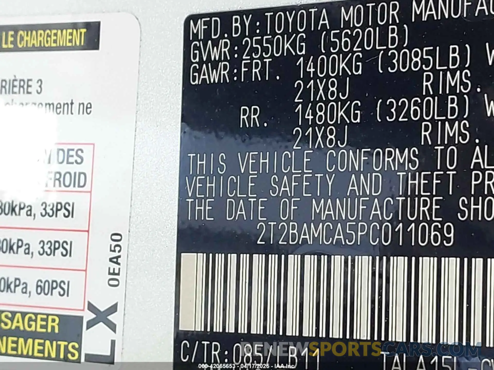8 fotografías del automóvil dañado 2T2BAMCA5PC011069 LEXUS RX 350 2023