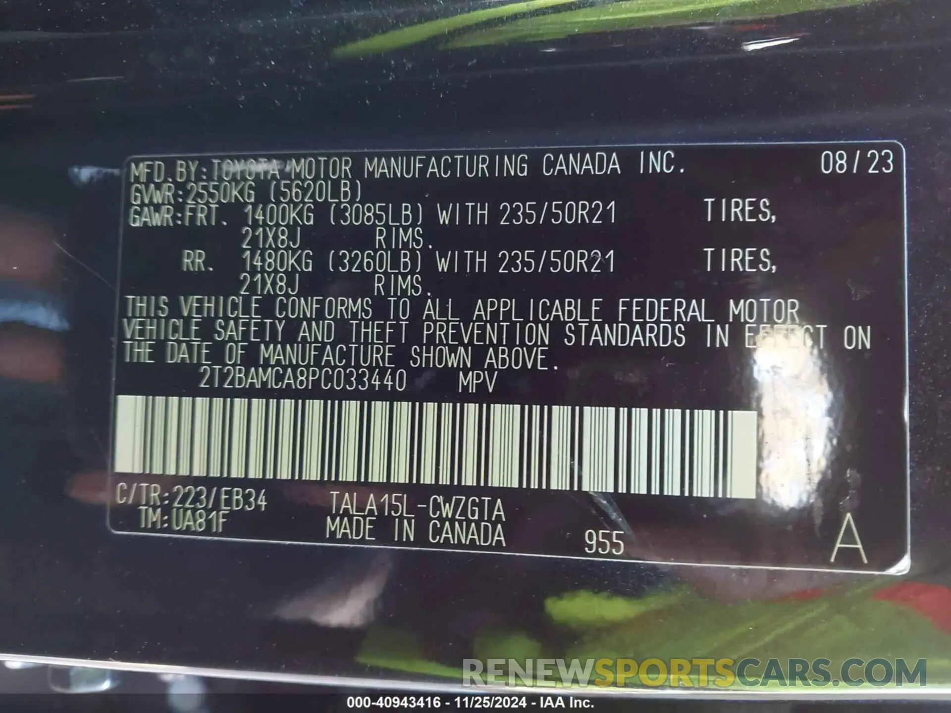 9 fotografías del automóvil dañado 2T2BAMCA8PC033440 LEXUS RX 350 2023