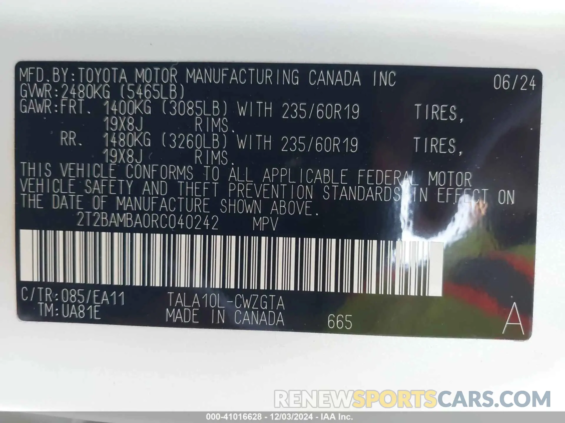 9 fotografías del automóvil dañado 2T2BAMBA0RC040242 LEXUS RX 350 2024