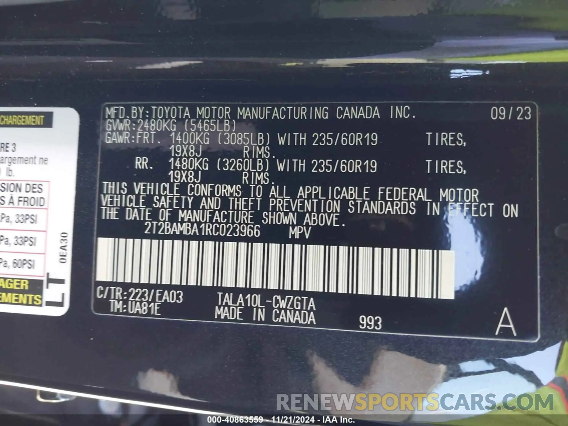 9 fotografías del automóvil dañado 2T2BAMBA1RC023966 LEXUS RX 350 2024