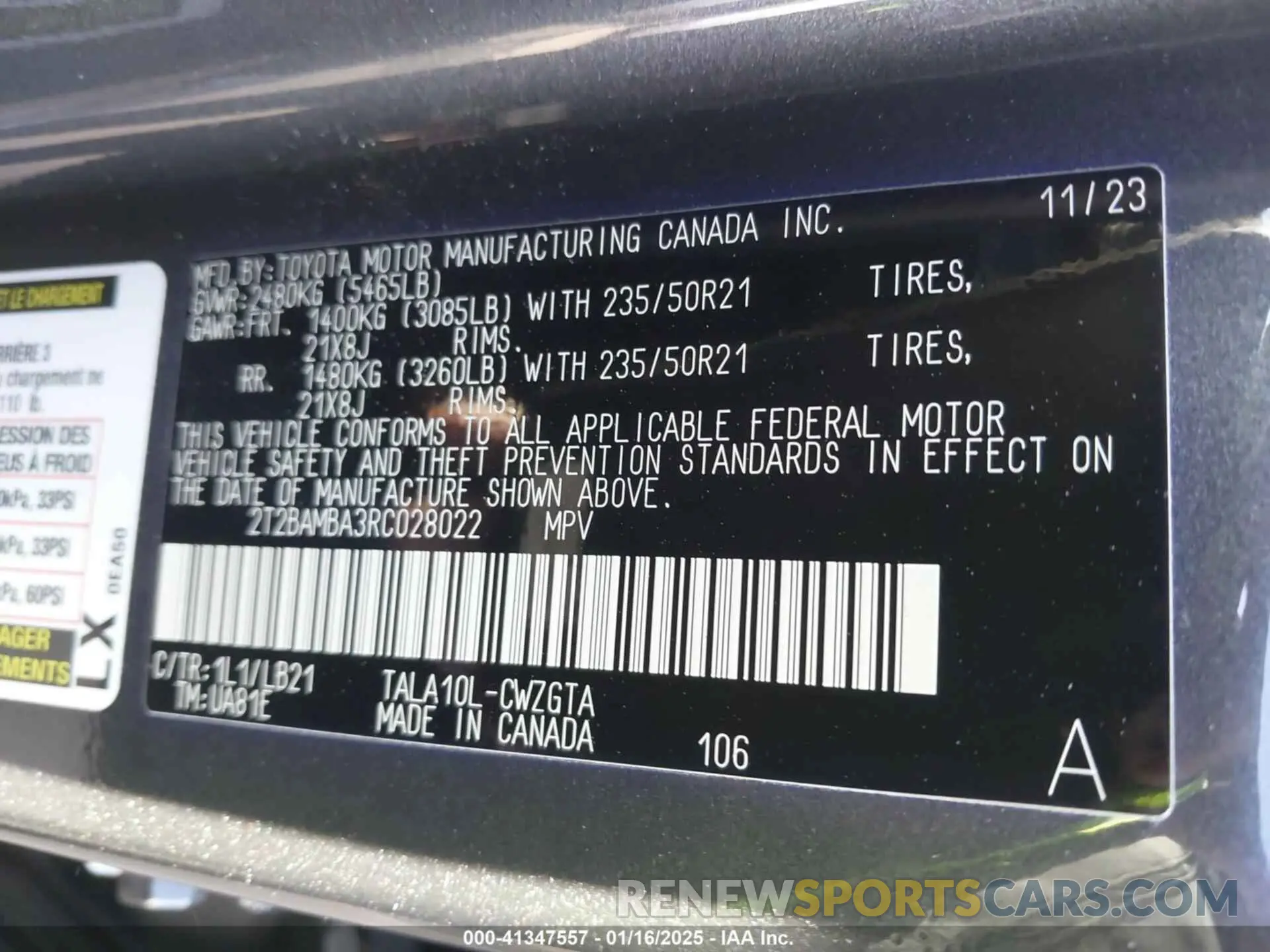 9 fotografías del automóvil dañado 2T2BAMBA3RC028022 LEXUS RX 350 2024