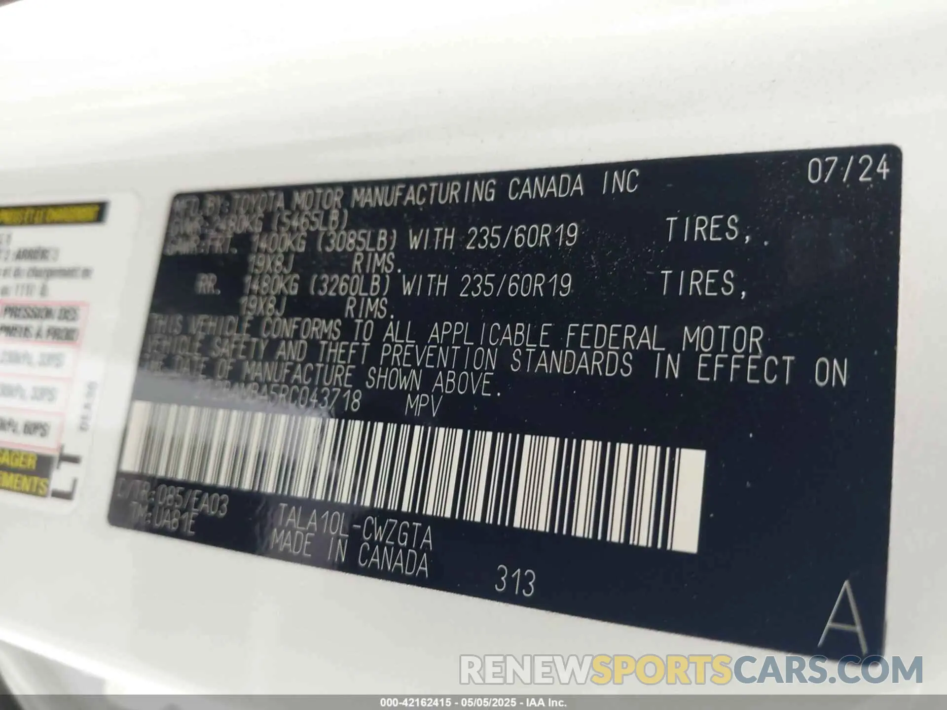 9 fotografías del automóvil dañado 2T2BAMBA5RC043718 LEXUS RX 350 2024