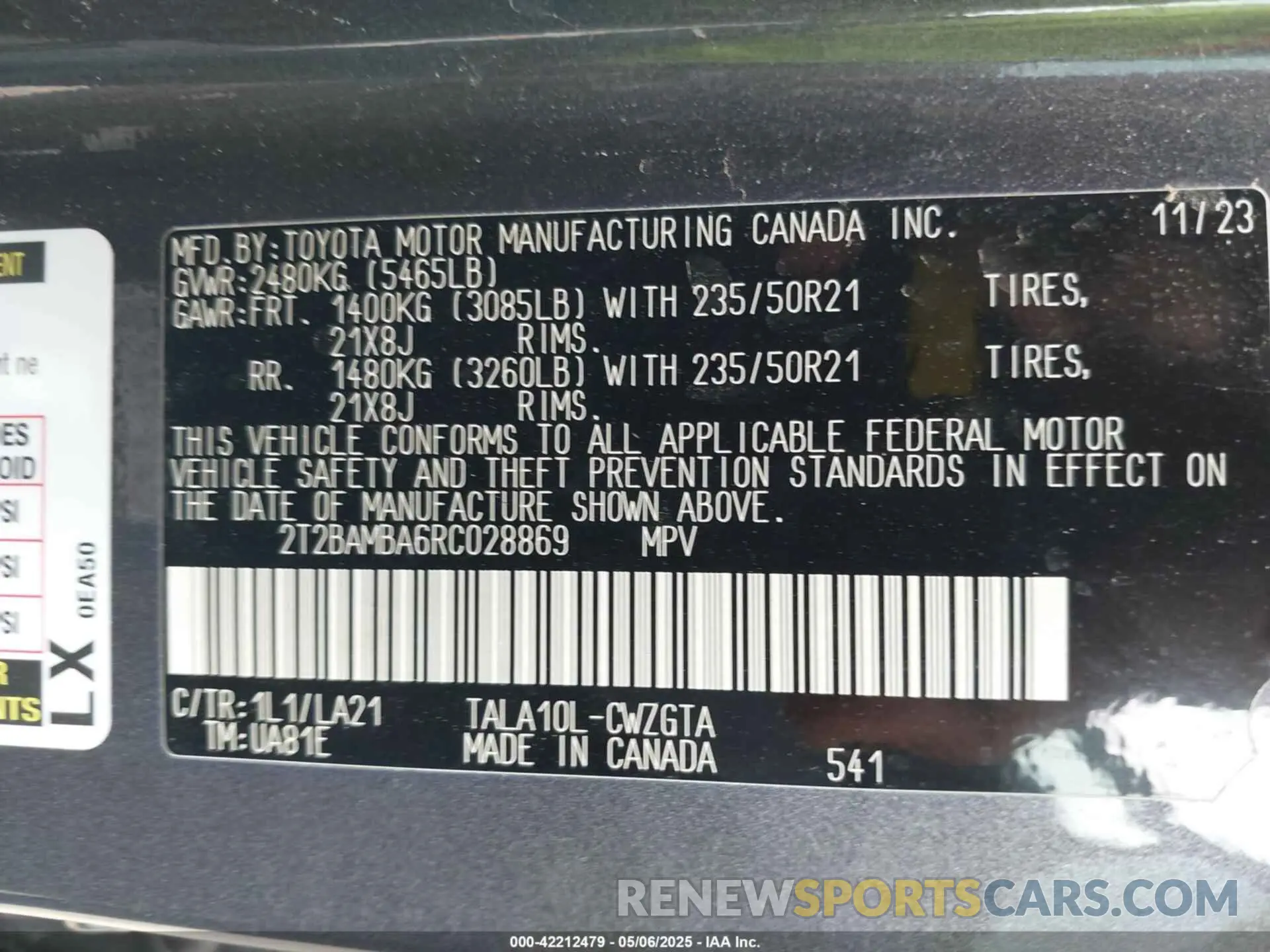 9 fotografías del automóvil dañado 2T2BAMBA6RC028869 LEXUS RX 350 2024