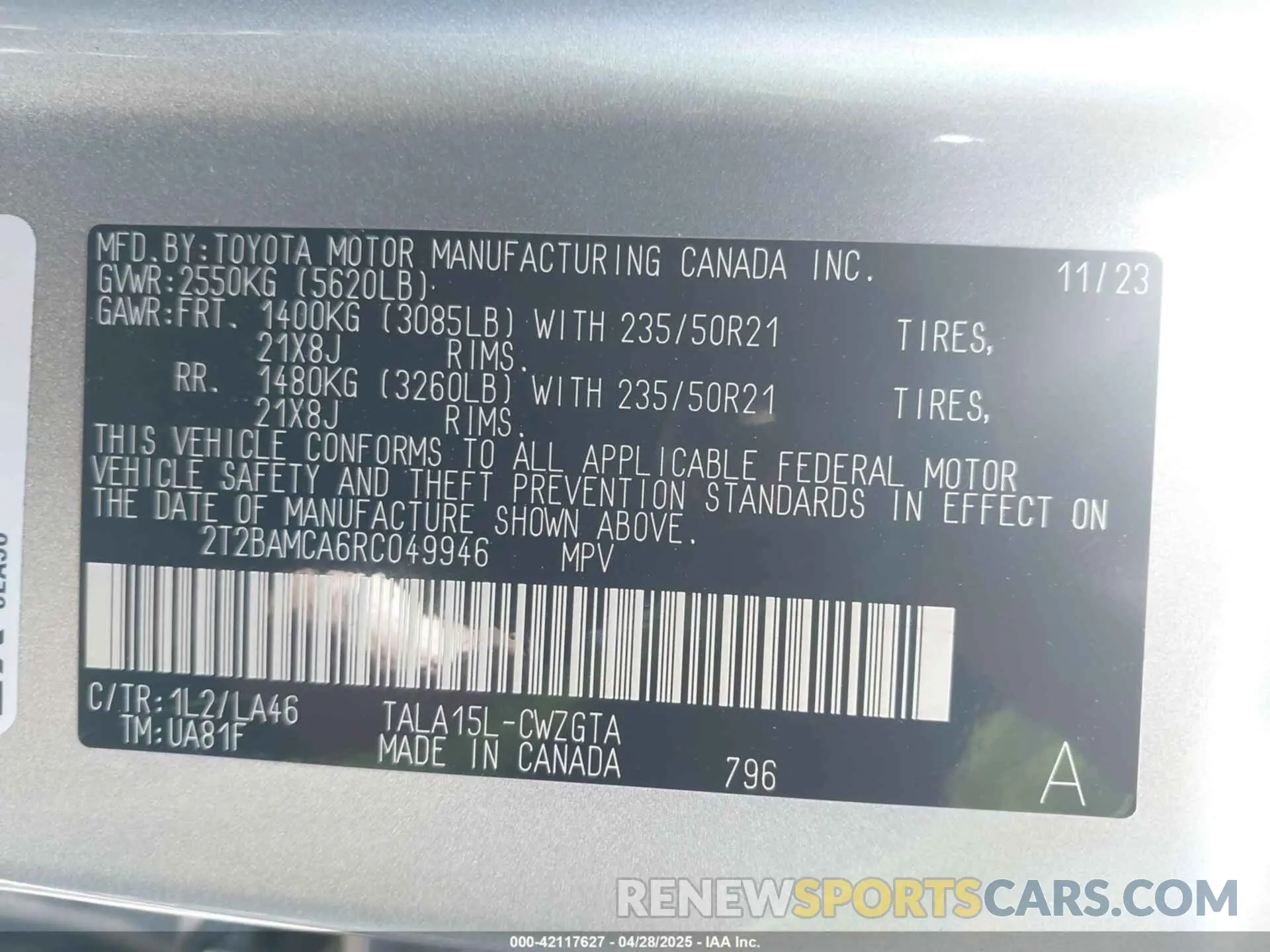 9 fotografías del automóvil dañado 2T2BAMCA6RC049946 LEXUS RX 350 2024
