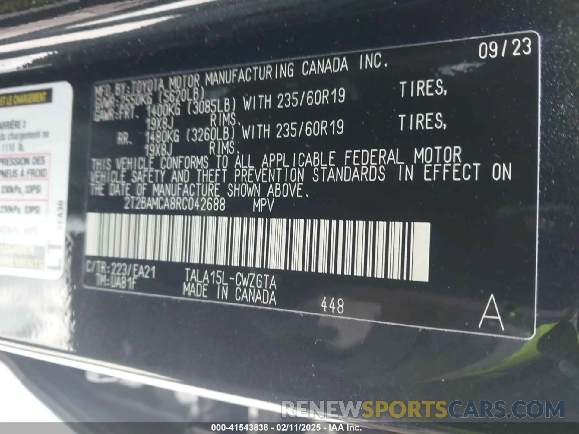 9 fotografías del automóvil dañado 2T2BAMCA8RC042688 LEXUS RX 350 2024