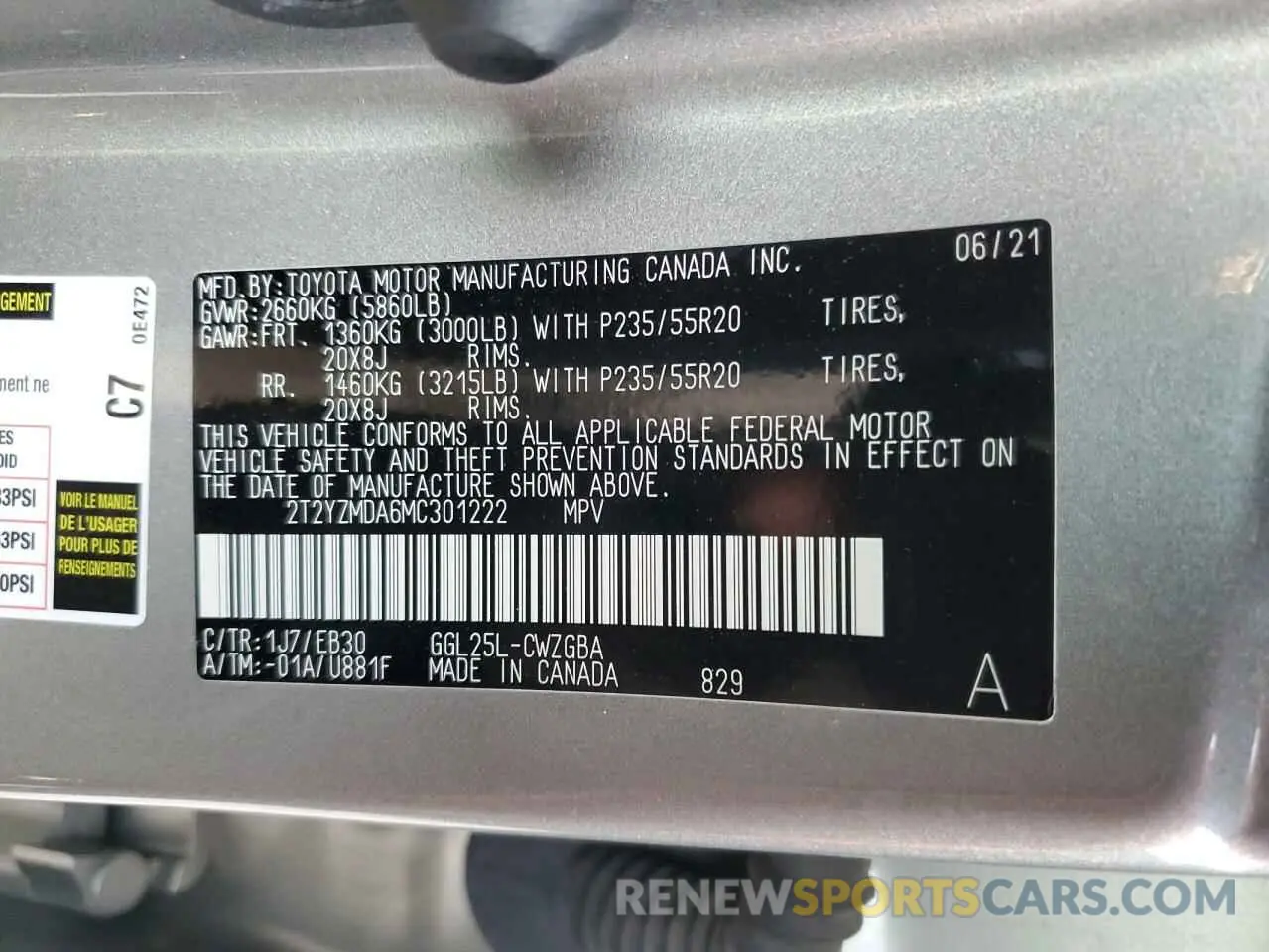 14 fotografías del automóvil dañado 2T2YZMDA6MC301222 LEXUS RX 350 F S 2021