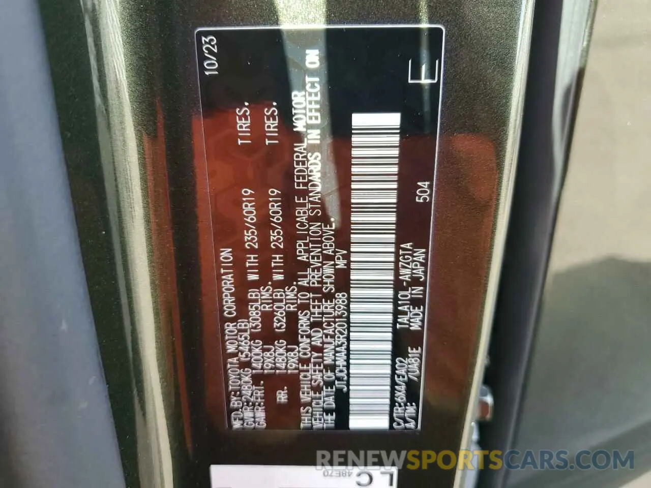 13 fotografías del automóvil dañado JTJCHMAA3R2013988 LEXUS RX 350 PRE 2024