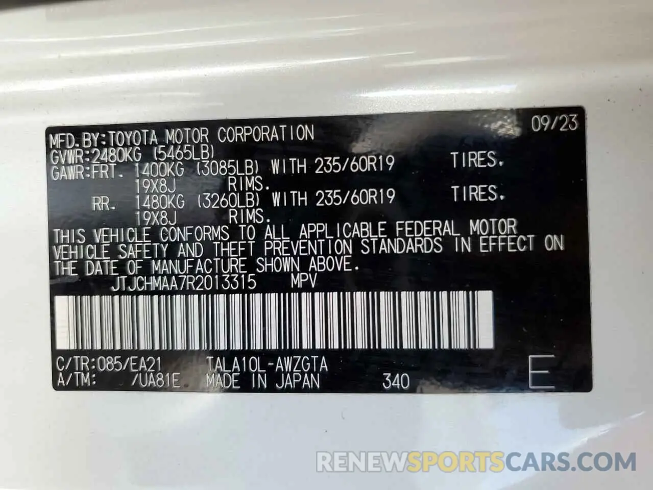 13 fotografías del automóvil dañado JTJCHMAA7R2013315 LEXUS RX 350 PRE 2024