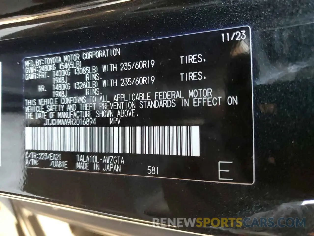 13 fotografías del automóvil dañado JTJCHMAA9R2016894 LEXUS RX 350 PRE 2024