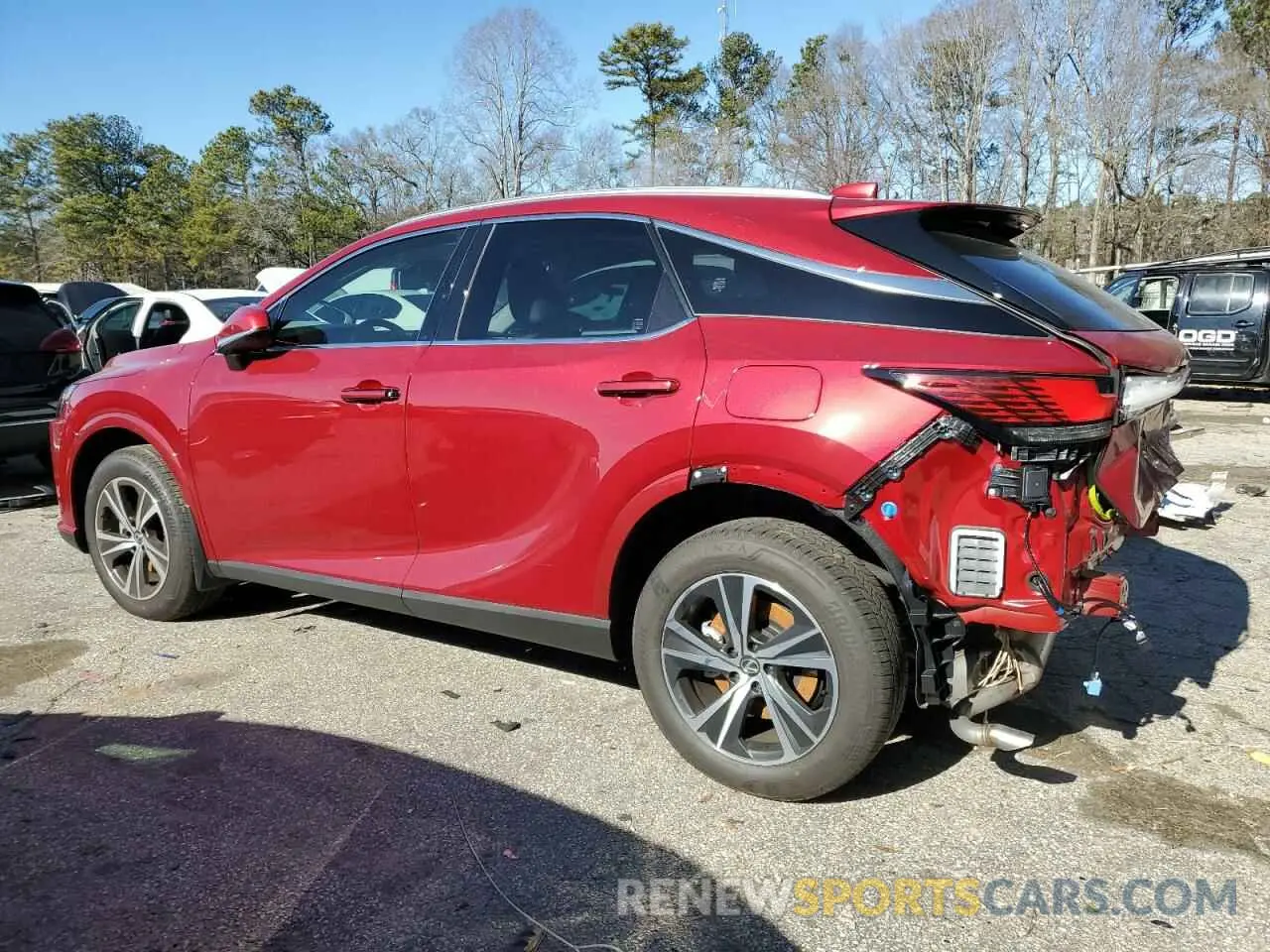 2 fotografías del automóvil dañado JTJCHMAAXR2017598 LEXUS RX 350 PRE 2024