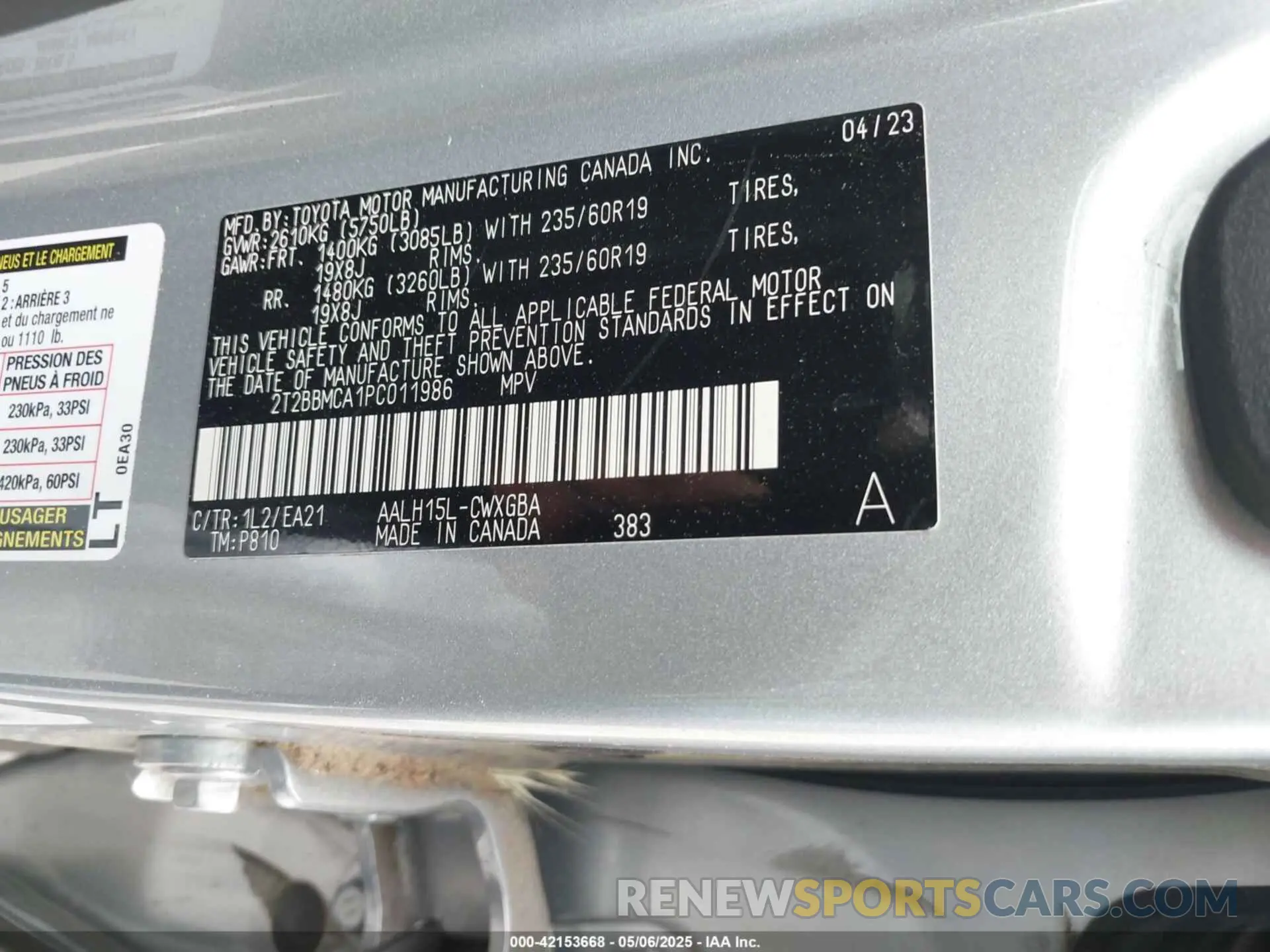 9 fotografías del automóvil dañado 2T2BBMCA1PC011986 LEXUS RX 350H 2023