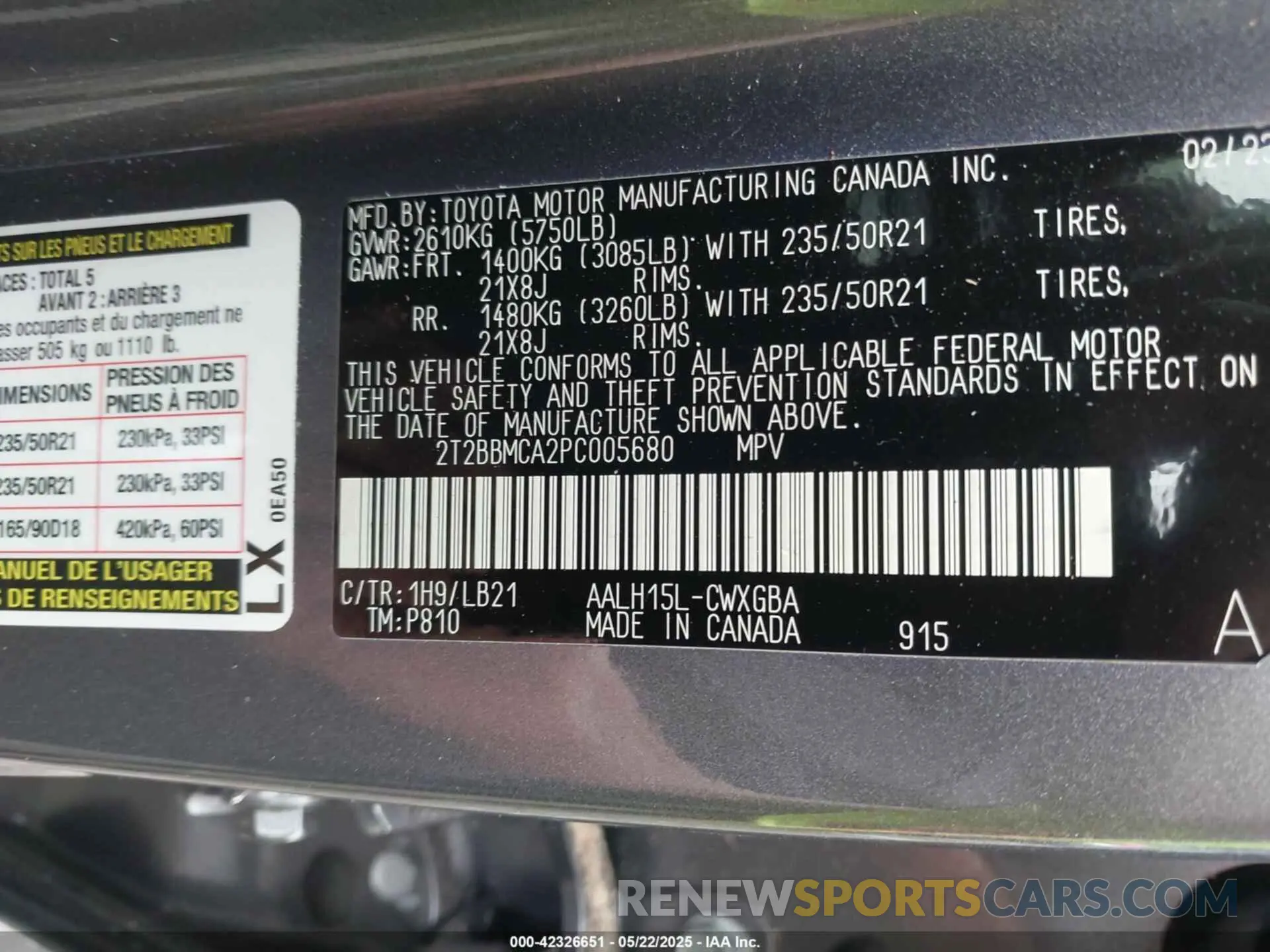 9 fotografías del automóvil dañado 2T2BBMCA2PC005680 LEXUS RX 350H 2023