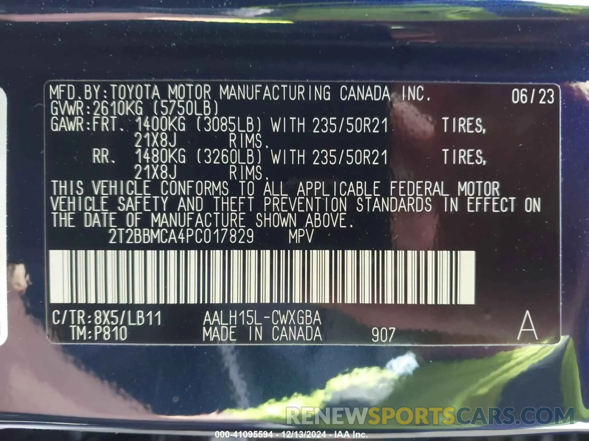 9 fotografías del automóvil dañado 2T2BBMCA4PC017829 LEXUS RX 350H 2023