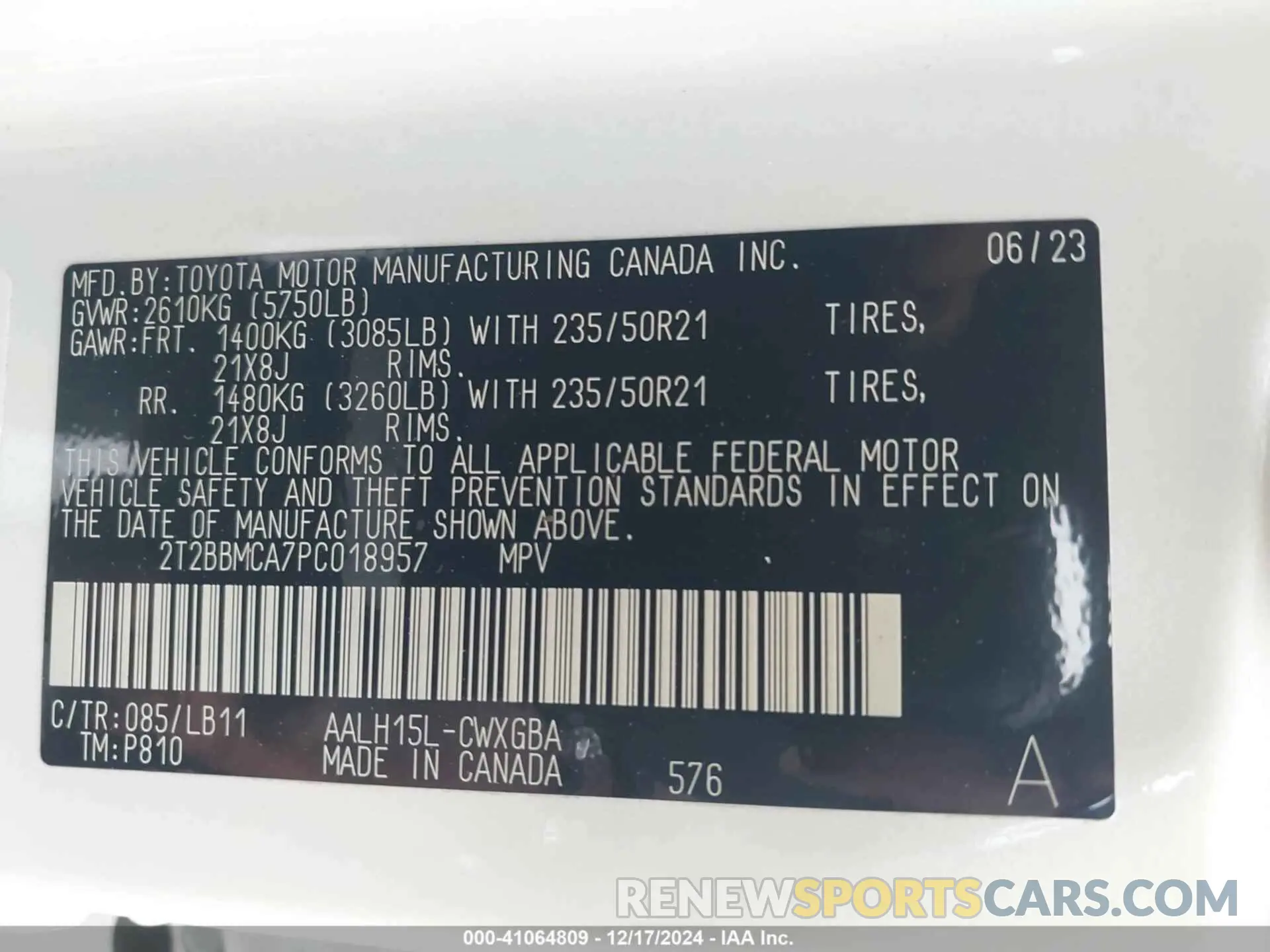 9 fotografías del automóvil dañado 2T2BBMCA7PC018957 LEXUS RX 350H 2023