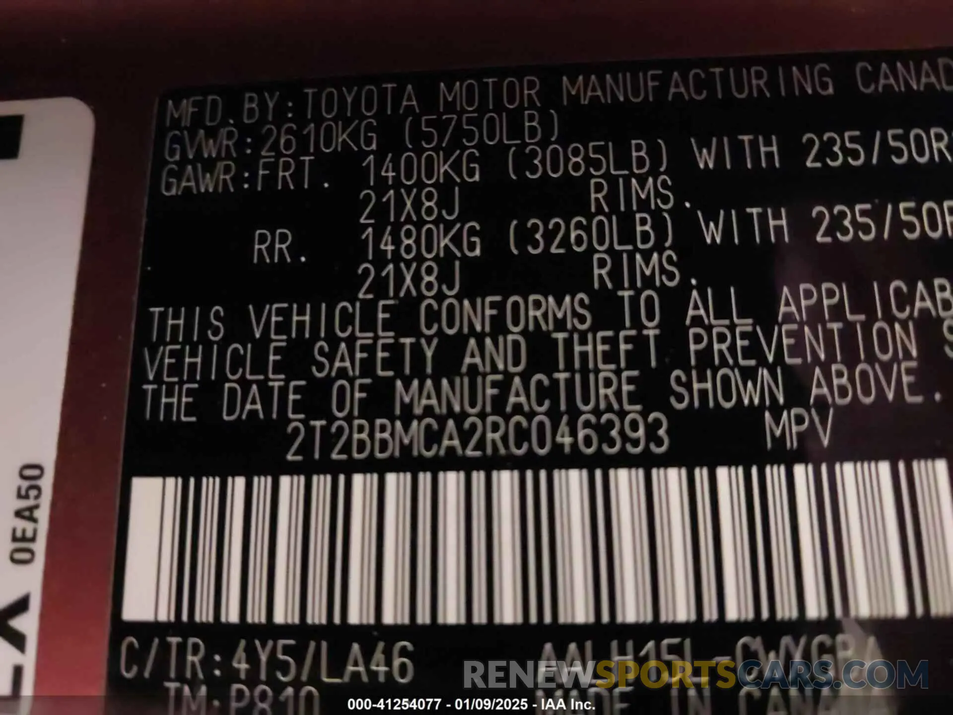 9 fotografías del automóvil dañado 2T2BBMCA2RC046393 LEXUS RX 350H 2024