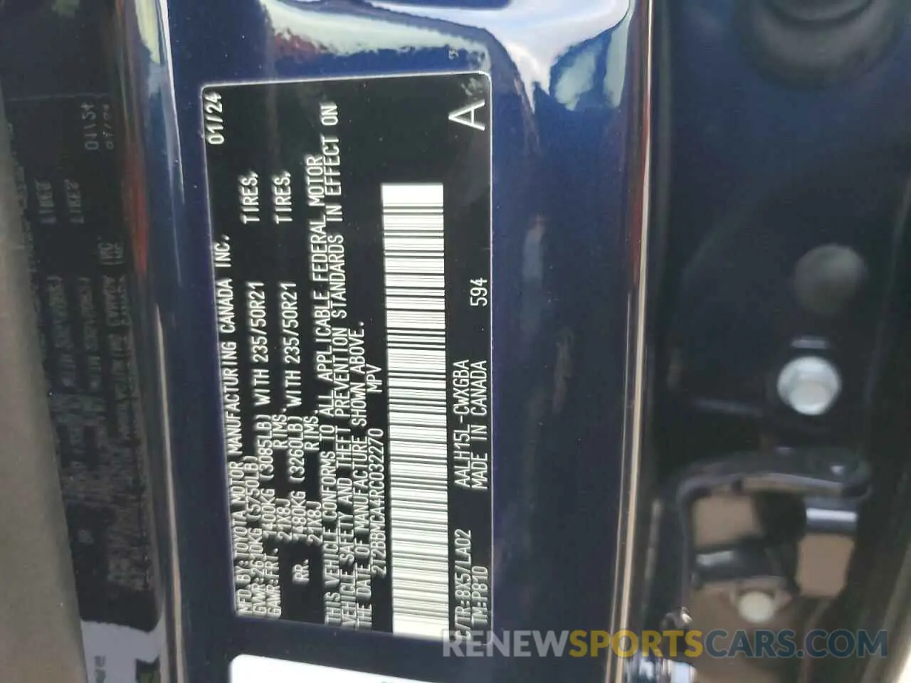 14 fotografías del automóvil dañado 2T2BBMCA4RC032270 LEXUS RX 350H BA 2024
