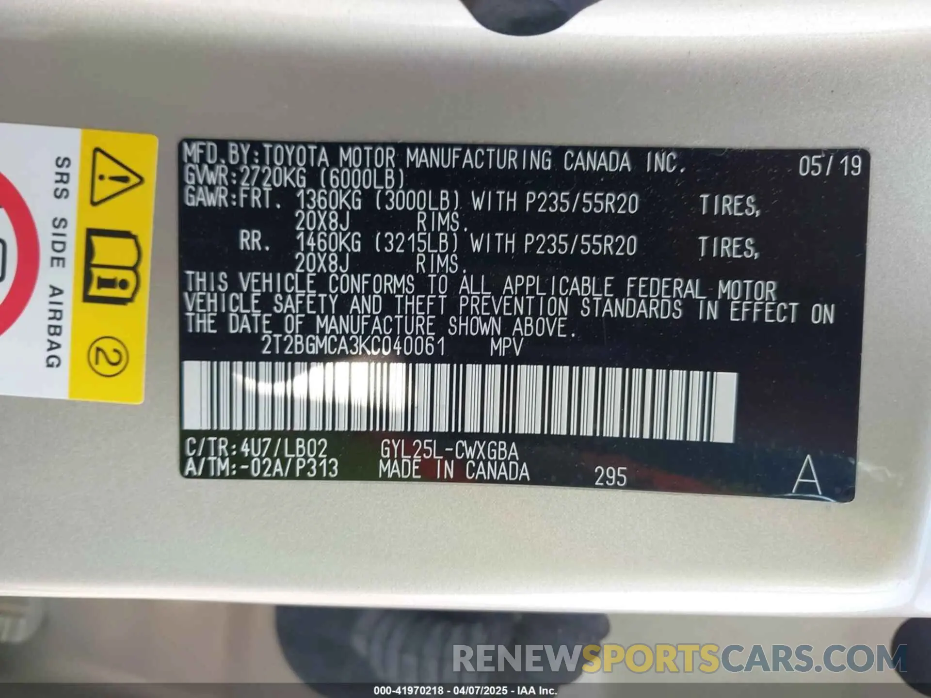 9 fotografías del automóvil dañado 2T2BGMCA3KC040061 LEXUS RX 450H 2019
