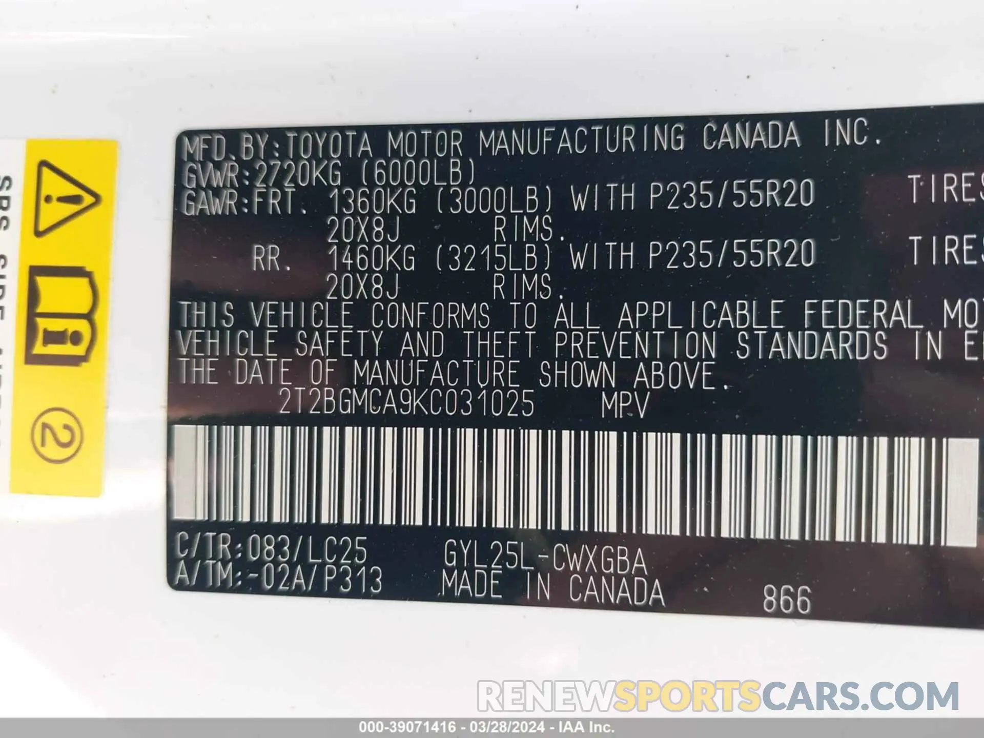 9 fotografías del automóvil dañado 2T2BGMCA9KC031025 LEXUS RX 450H 2019