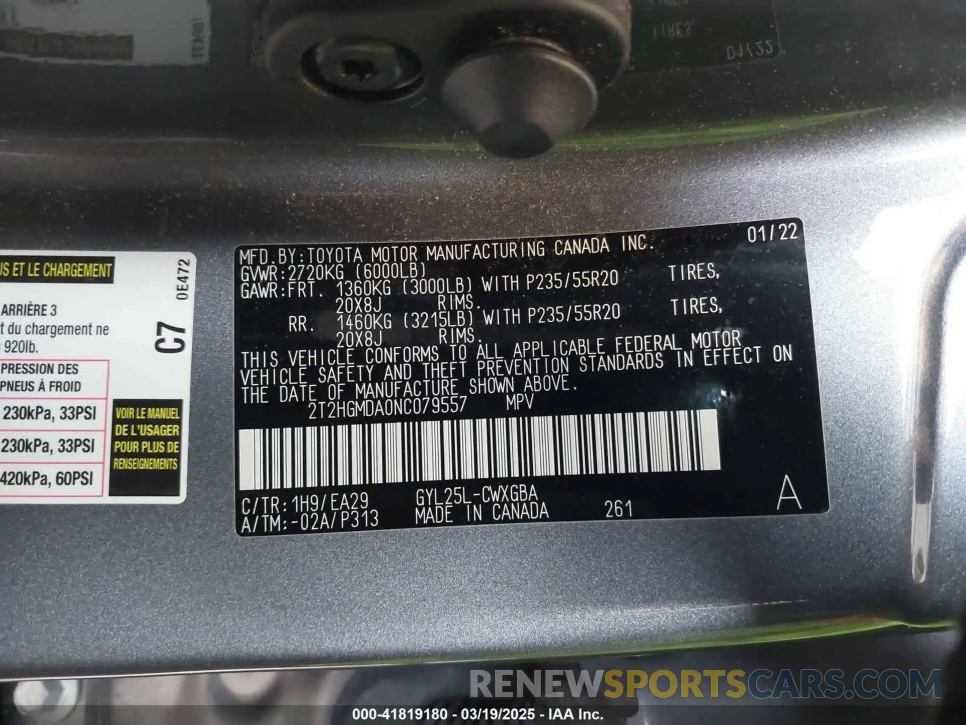 9 fotografías del automóvil dañado 2T2HGMDA0NC079557 LEXUS RX 450H 2022