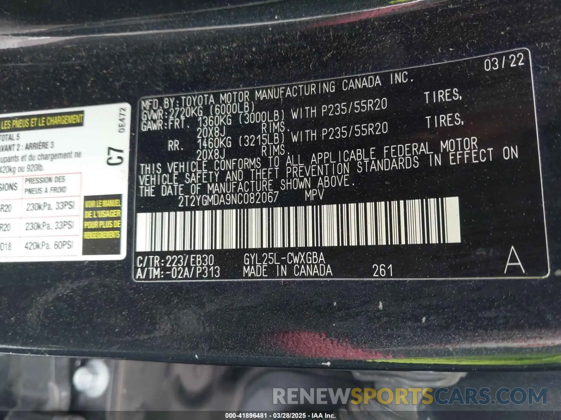 9 fotografías del automóvil dañado 2T2YGMDA9NC082067 LEXUS RX 450H 2022