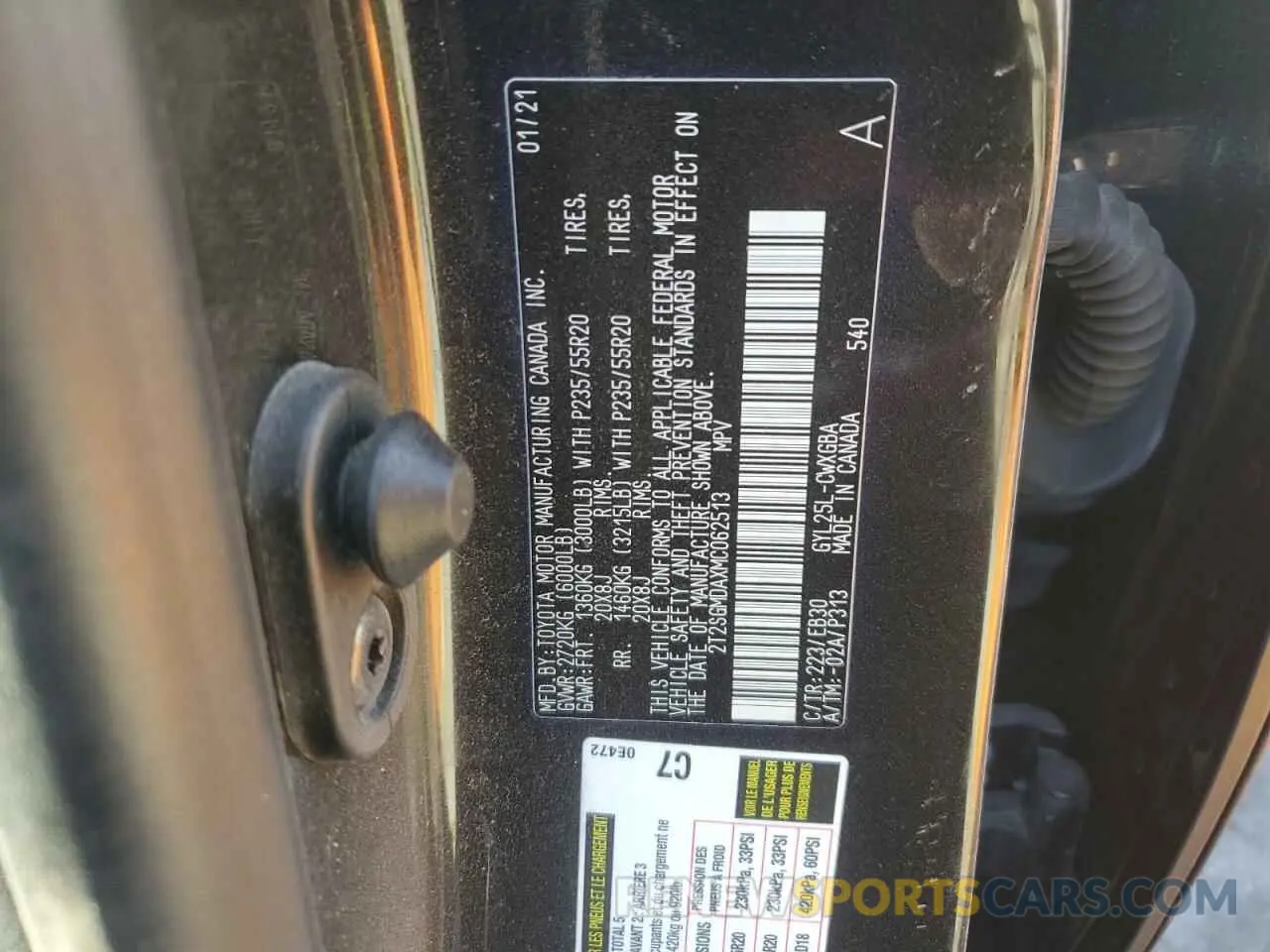 13 fotografías del automóvil dañado 2T2SGMDAXMC062513 LEXUS RX 450H F 2021