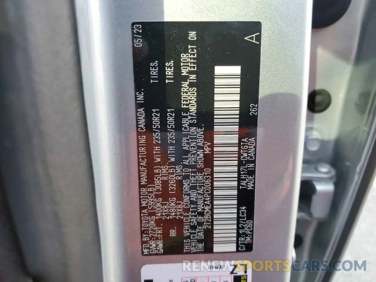 13 fotografías del automóvil dañado 2T2BCMEA4PC006310 LEXUS RX 500H F 2023
