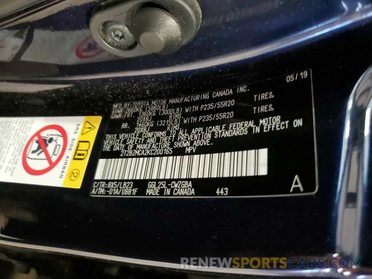 13 fotografías del automóvil dañado 2T2BZMCA2KC200165 LEXUS RX350 2019
