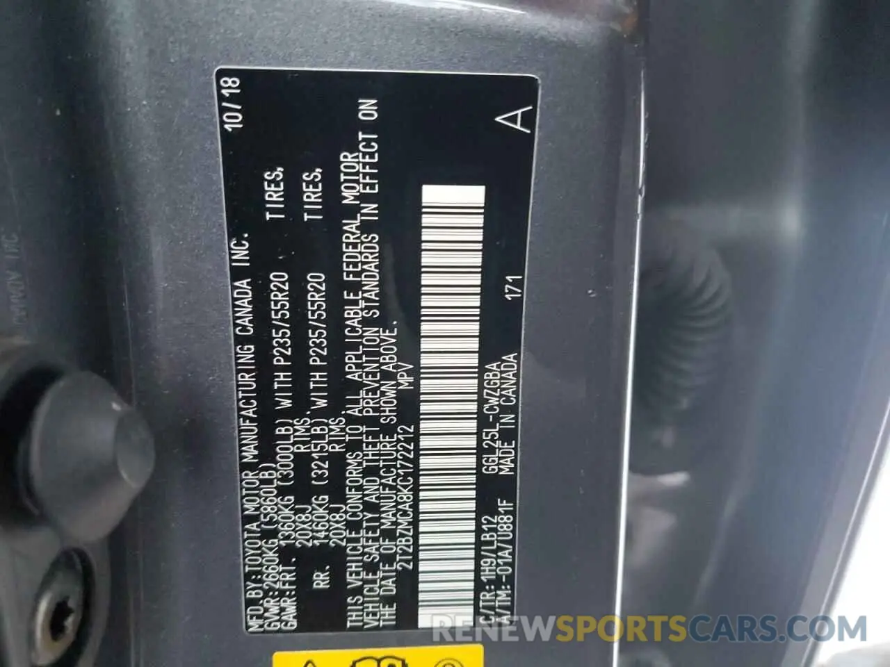 14 fotografías del automóvil dañado 2T2BZMCA8KC172212 LEXUS RX350 2019