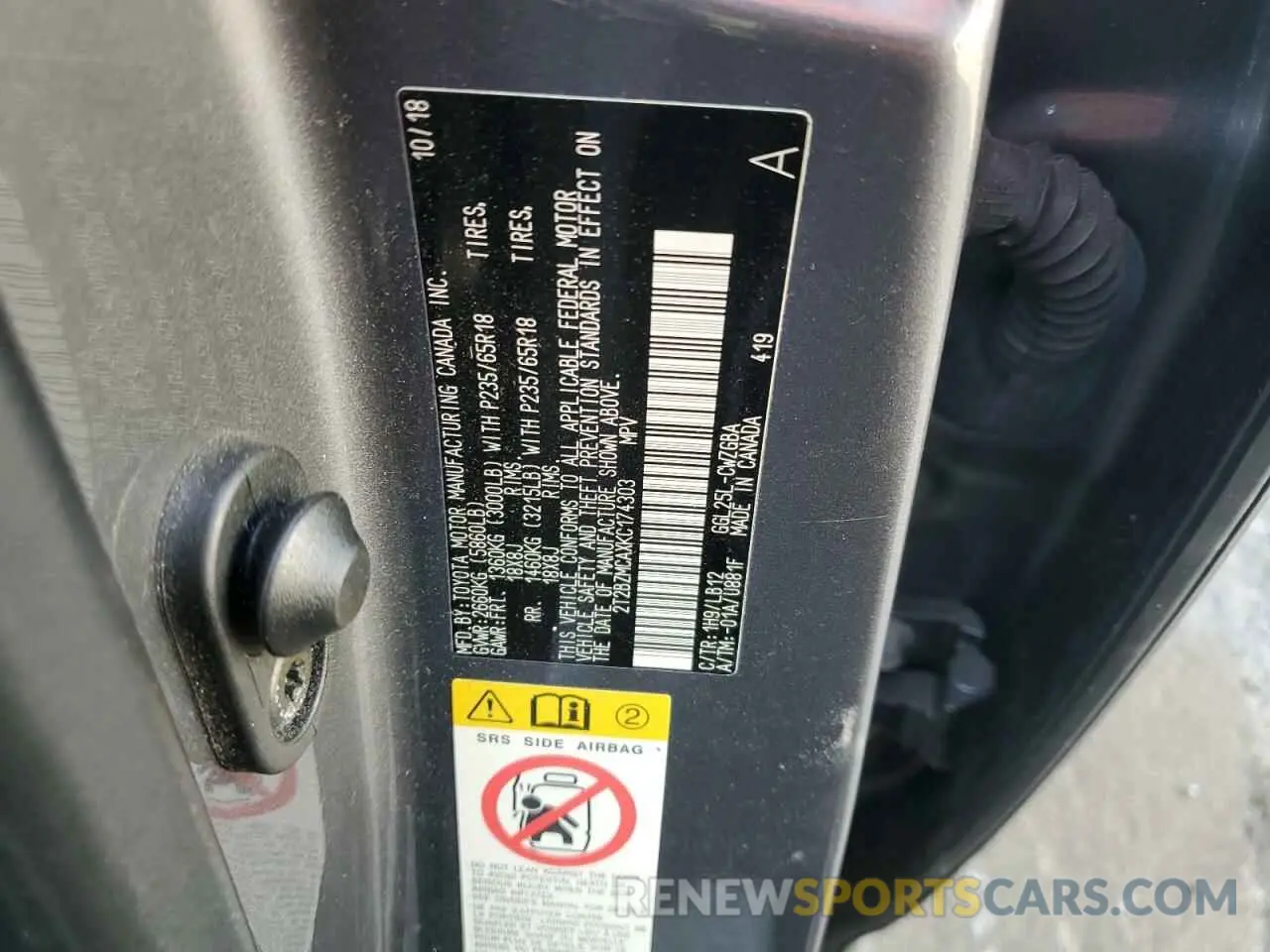 13 fotografías del automóvil dañado 2T2BZMCAXKC174303 LEXUS RX350 2019