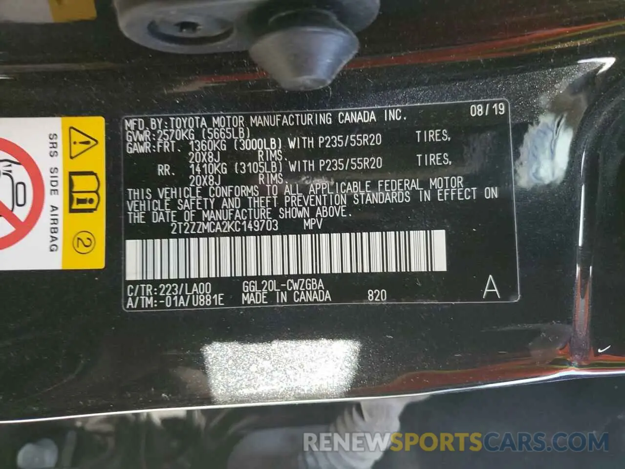13 fotografías del automóvil dañado 2T2ZZMCA2KC149703 LEXUS RX350 2019