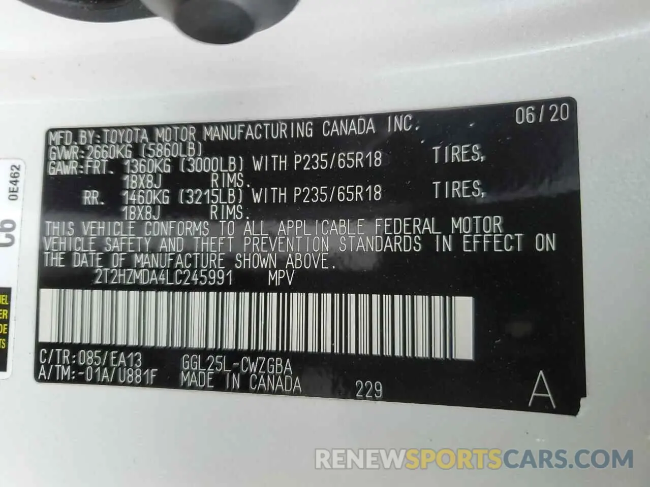15 fotografías del automóvil dañado 2T2HZMDA4LC245991 LEXUS RX350 2020