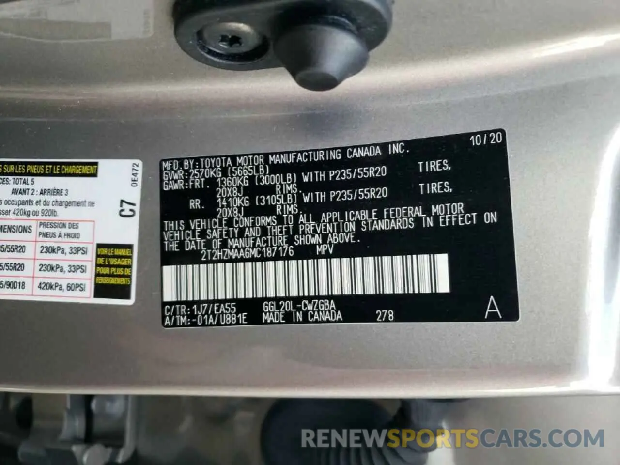 14 fotografías del automóvil dañado 2T2HZMAA6MC187176 LEXUS RX350 2021