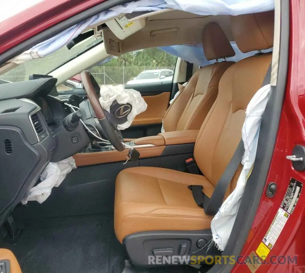 7 fotografías del automóvil dañado 2T2HZMAA9MC214483 LEXUS RX350 2021
