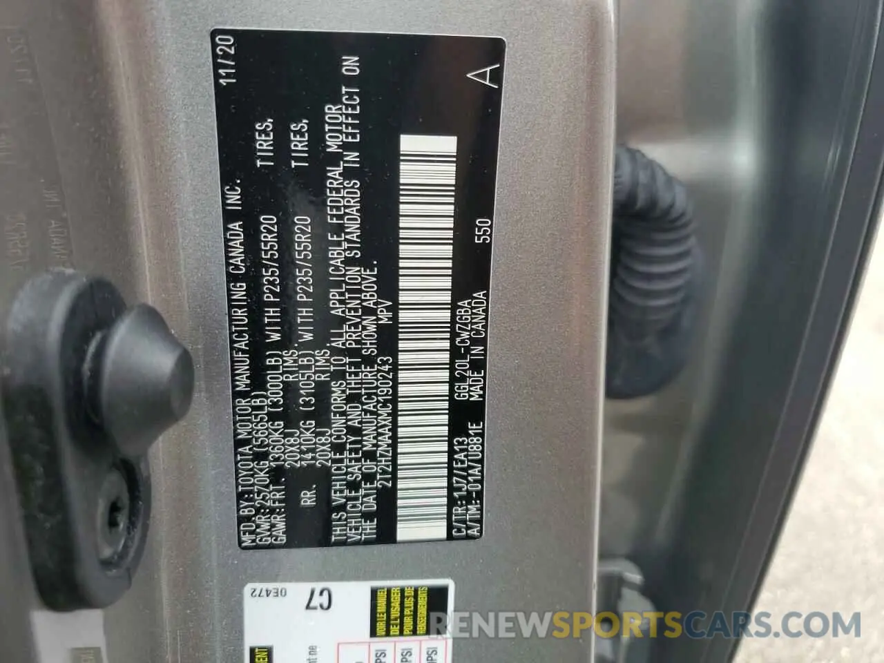 14 fotografías del automóvil dañado 2T2HZMAAXMC190243 LEXUS RX350 2021