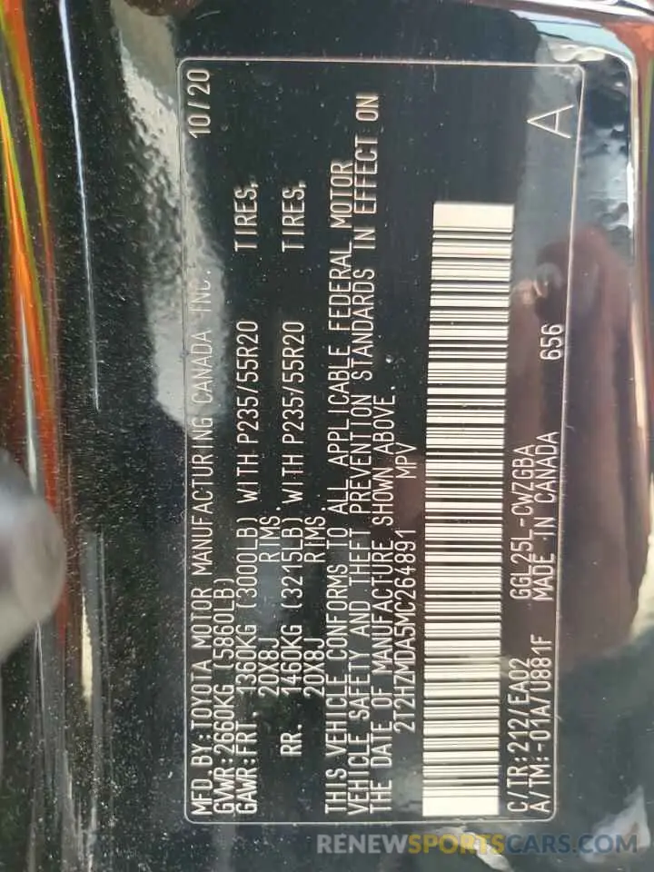 12 fotografías del automóvil dañado 2T2HZMDA5MC264891 LEXUS RX350 2021