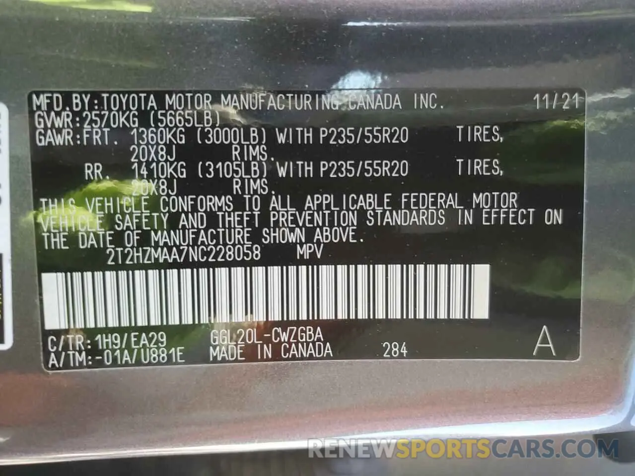 13 fotografías del automóvil dañado 2T2HZMAA7NC228058 LEXUS RX350 2022