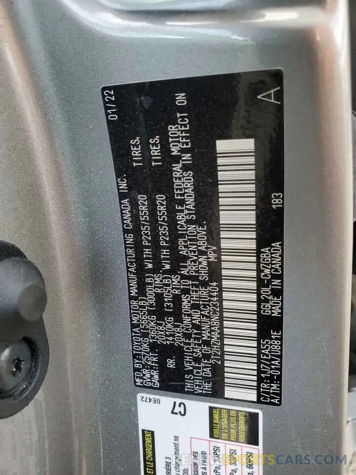 15 fotografías del automóvil dañado 2T2HZMAA8NC234404 LEXUS RX350 2022