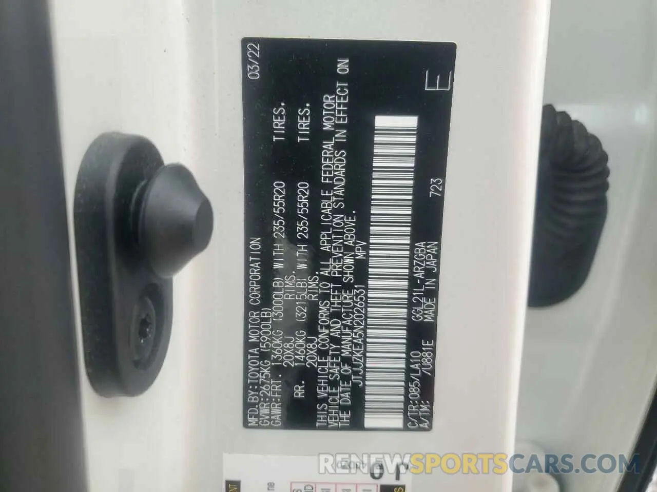 13 fotografías del automóvil dañado JTJJZKEA5N2026531 LEXUS RX350 2022