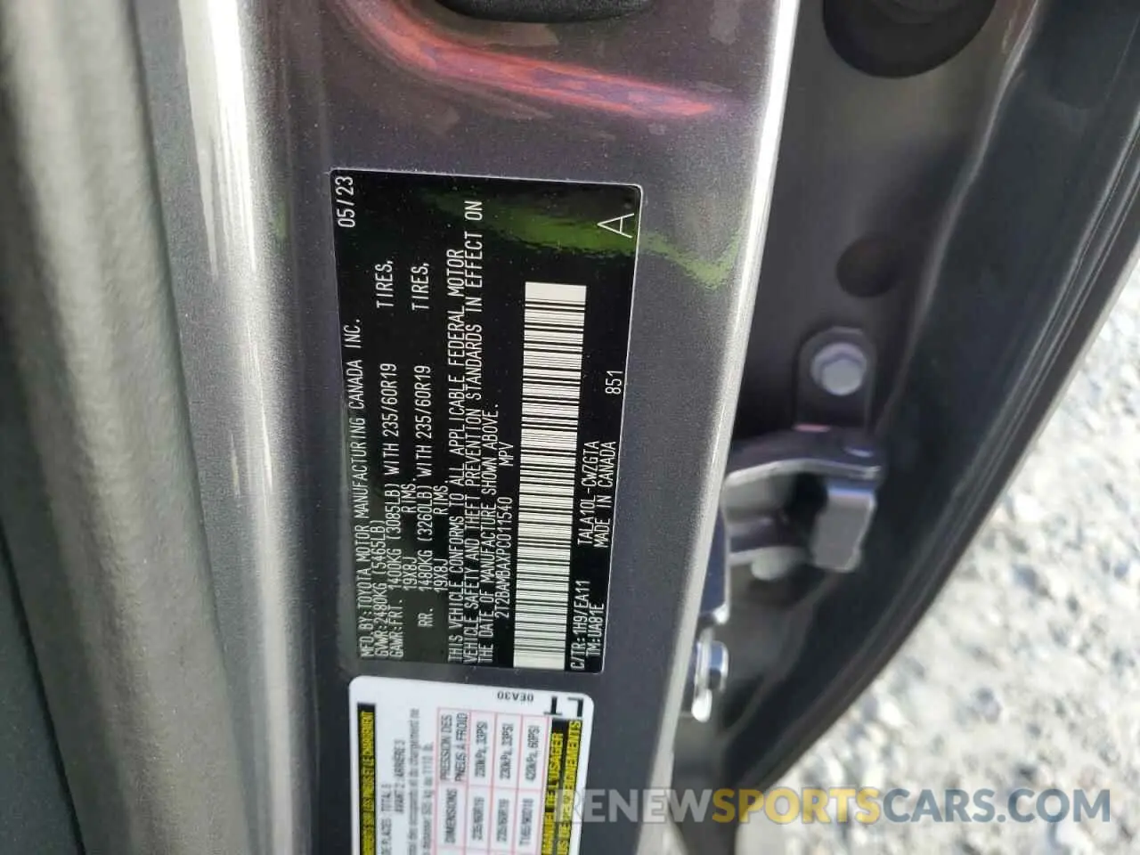 13 fotografías del automóvil dañado 2T2BAMBAXPC011540 LEXUS RX350 2023