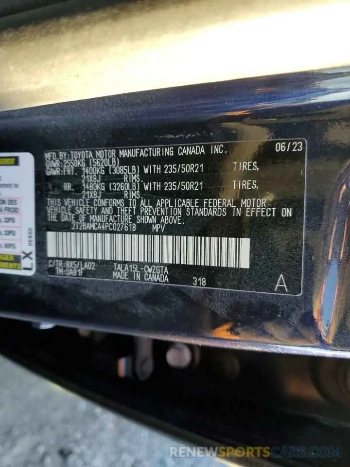14 fotografías del automóvil dañado 2T2BAMCA4PC027618 LEXUS RX350 2023