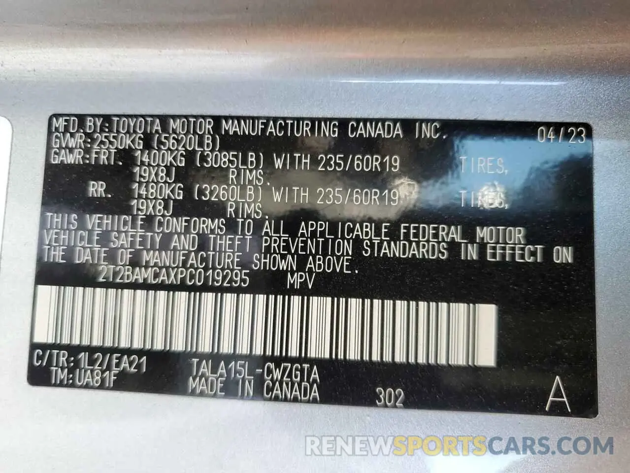 14 fotografías del automóvil dañado 2T2BAMCAXPC019295 LEXUS RX350 2023