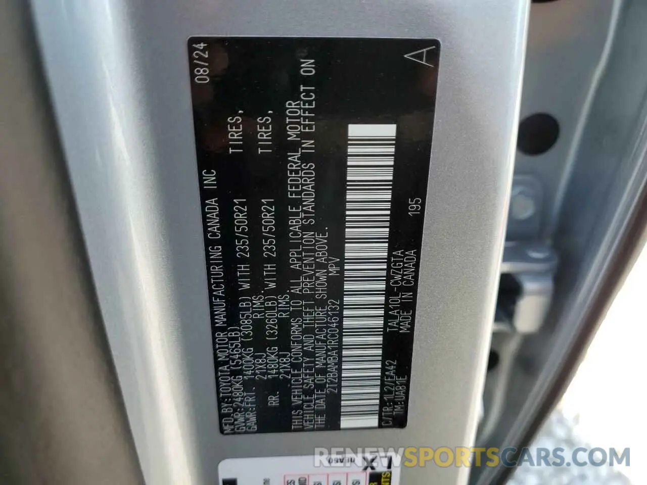 13 fotografías del automóvil dañado 2T2BAMBA1RC046132 LEXUS RX350 2024
