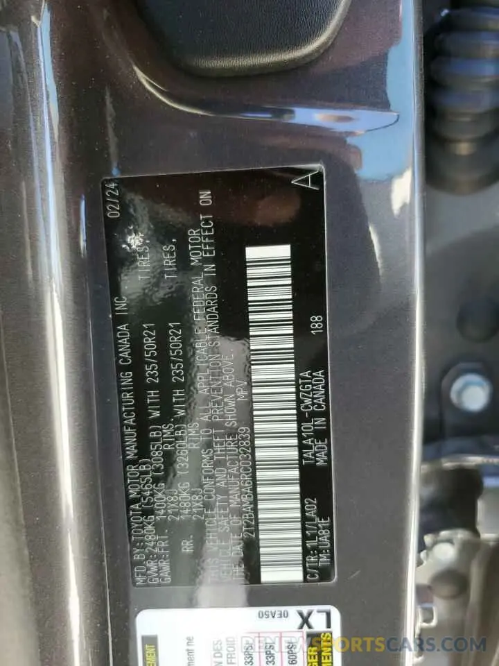 13 fotografías del automóvil dañado 2T2BAMBA6RC032839 LEXUS RX350 2024