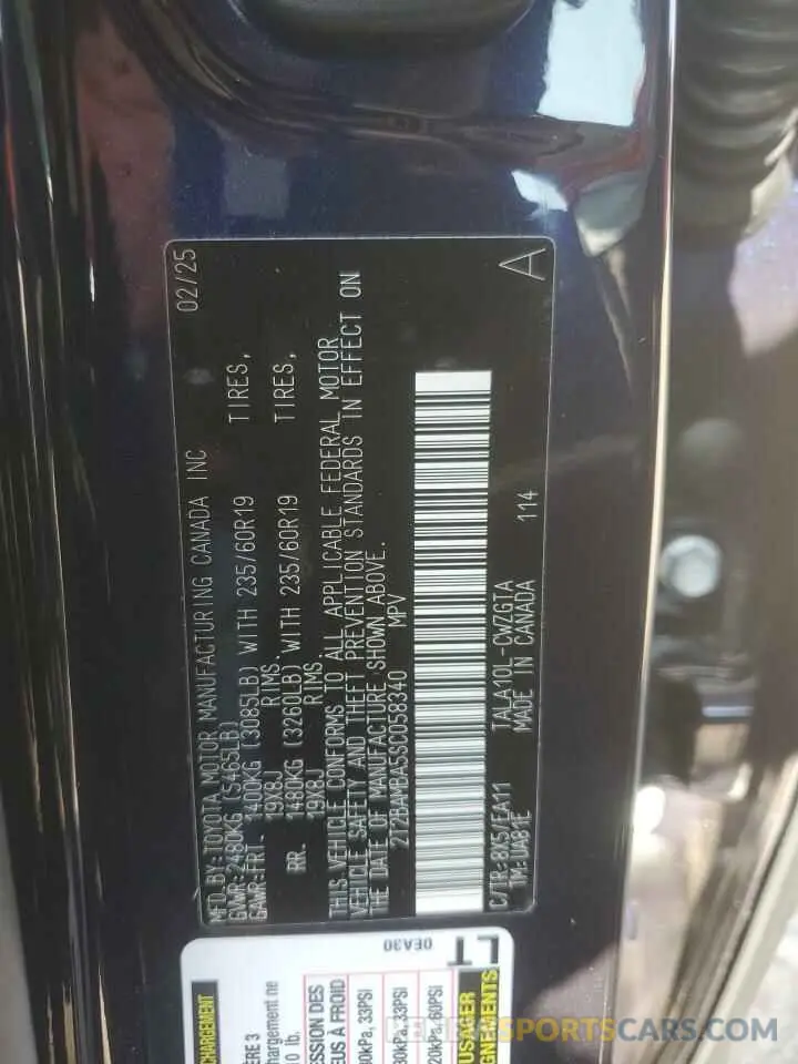 13 fotografías del automóvil dañado 2T2BAMBA5SC058340 LEXUS RX350 2025